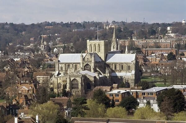City and cathedral, Winchester, Hampshire, England, United Kingdom, Europe