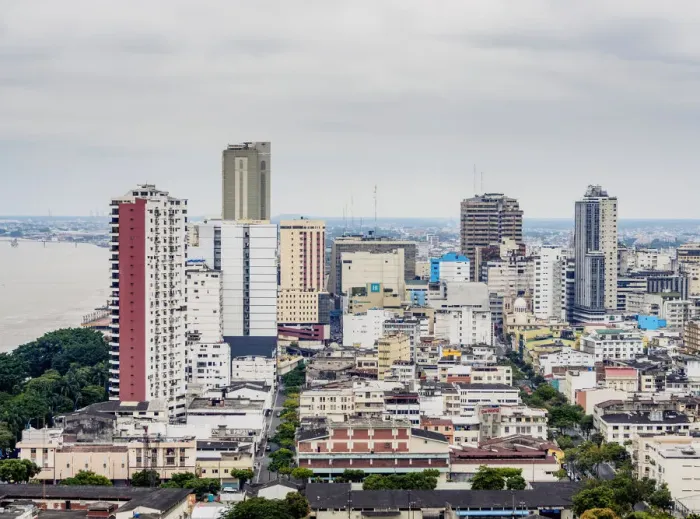 Framed Print : City Center seen from Santa Ana Hill, Guayaquil, Guayas Province, Ecuador Framed Print : City Center seen from Santa Ana Hill, Guayaquil, Guayas Province, Ecuador