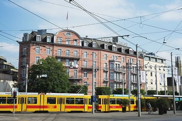 City center trams, Basel, Switzerland, Europe