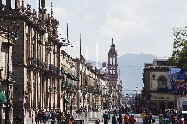 City centre buildings, Morelia, Michoacan state, Mexico, North America