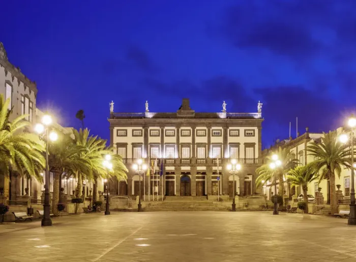 Framed Print : City hall at dusk, Plaza de Santa Ana, Las Palmas de Gran Canaria, Gran Canaria Framed Print : City hall at dusk, Plaza de Santa Ana, Las Palmas de Gran Canaria, Gran Canaria
