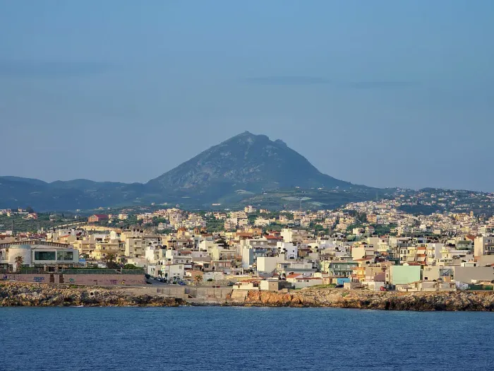 Framed Print : City of Heraklion seen from the sea at sunrise, Crete, Greek Islands, Greece, Europe Framed Print : City of Heraklion seen from the sea at sunrise, Crete, Greek Islands, Greece, Europe