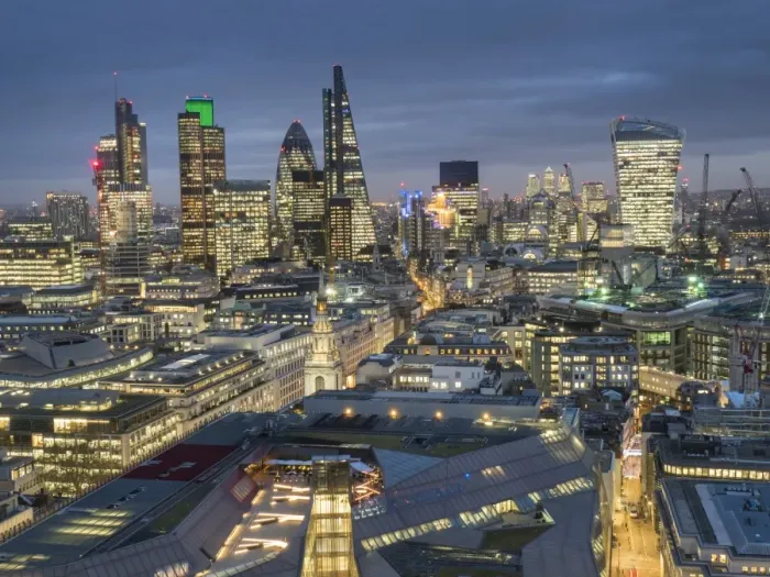 Framed Print : City of London skyline at dusk, London, England, United Kingdom, Europe Framed Print : City of London skyline at dusk, London, England, United Kingdom, Europe