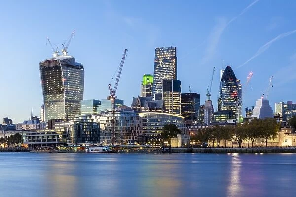The City of London skyline with the Gherkin on the right, London, England, United Kingdom, Europe