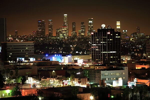 City at night, Los Angeles, California, United States of America, North America