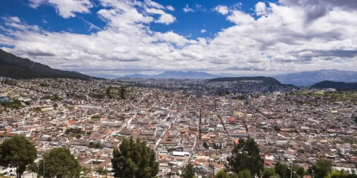 Framed Print : City of Quito with the Historic Centre of Quito Old Town in the foreground, seen Framed Print : City of Quito with the Historic Centre of Quito Old Town in the foreground, seen