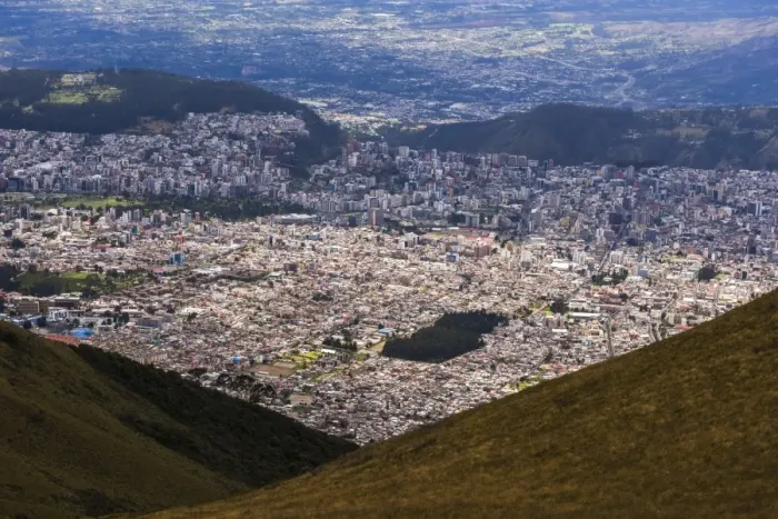 Framed Print : City of Quito seen from the Pichincha Volcano, Quito, Ecuador, South America Framed Print : City of Quito seen from the Pichincha Volcano, Quito, Ecuador, South America
