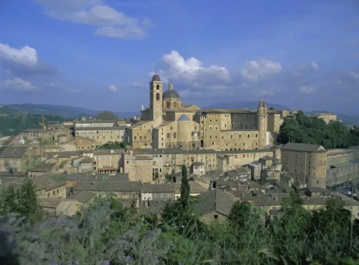 Framed Print : City seen from north with Cathedral (left) and Palazzo Ducale (right)