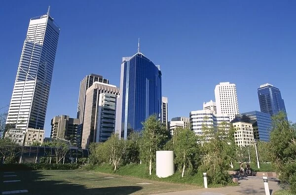 City skyline from central bus depot, Perth, Western Australia, Australia, Pacific