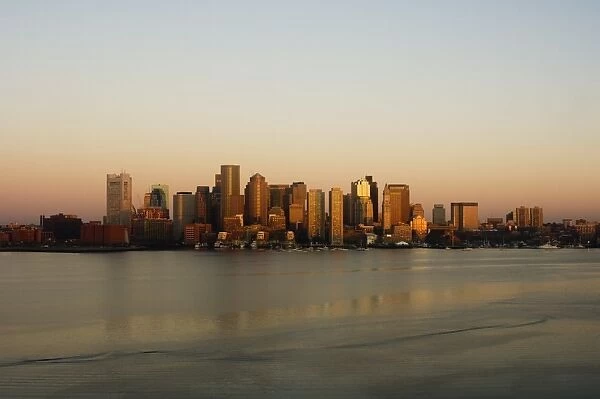 City skyline at dawn