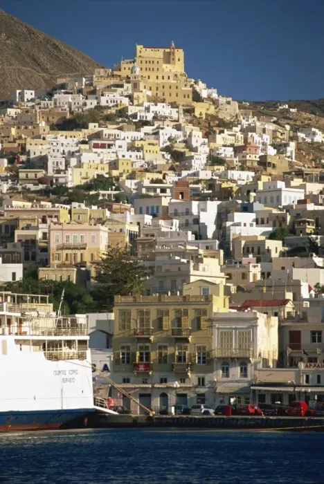 Framed Print : City skyline, Ermoupolis City, Syros, Cyclades, Greek Islands, Greece, Europe Framed Print : City skyline, Ermoupolis City, Syros, Cyclades, Greek Islands, Greece, Europe