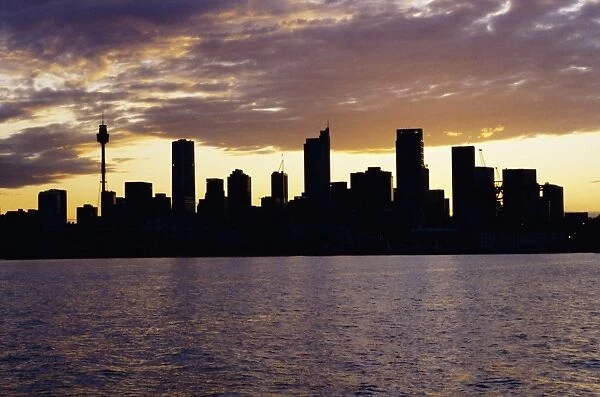 City skyline in the evening  /  night, Sydney, New South Wales, Australia, Pacific