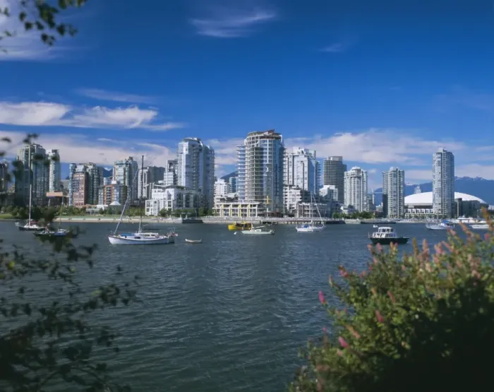 Framed Print : City skyline from False Creek, Vancouver, British Columbia (B. C. ), Canada, North America Framed Print : City skyline from False Creek, Vancouver, British Columbia (B. C. ), Canada, North America