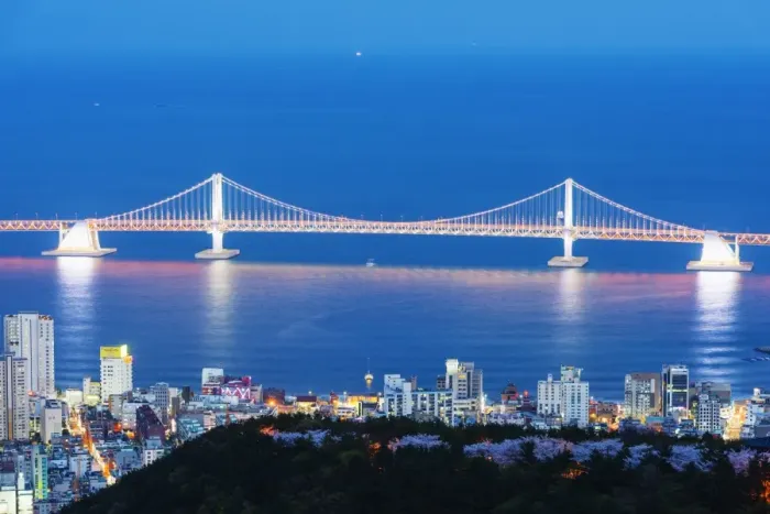 Framed Print : City skyline and Gwangang bridge, Busan, South Korea, Asia Framed Print : City skyline and Gwangang bridge, Busan, South Korea, Asia