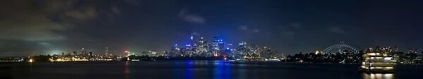 City skyline and harbour bridge at night, Sydney, New South Wales, Australia, Pacific