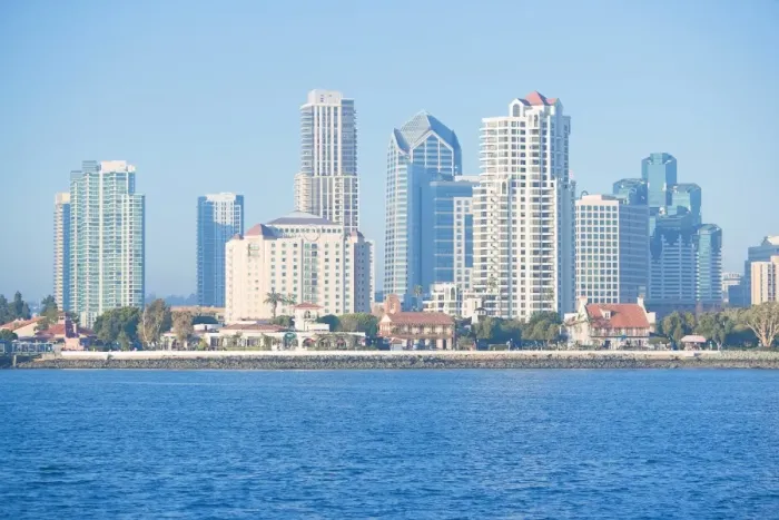 Framed Print : City skyline and harbour, San Diego, California, United States of America, North America Framed Print : City skyline and harbour, San Diego, California, United States of America, North America