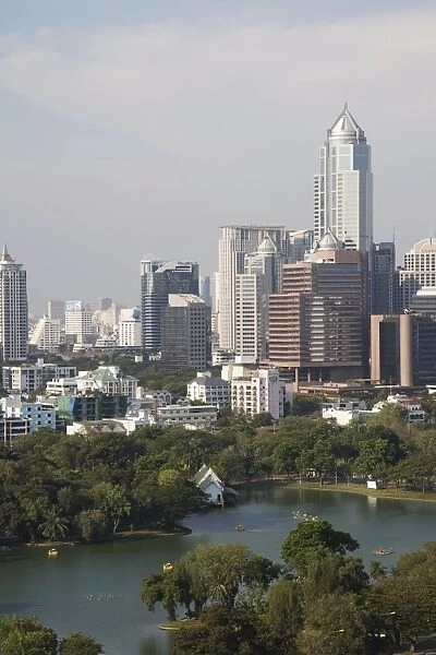 City skyline and Lumpini Park, Bangkok, Thailand, Southeast Asia, Asia