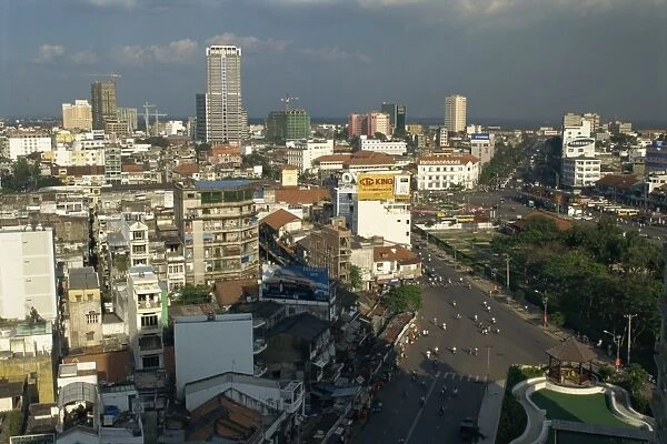 City skyline and modern construction of buildings in Ho Chi Minh City