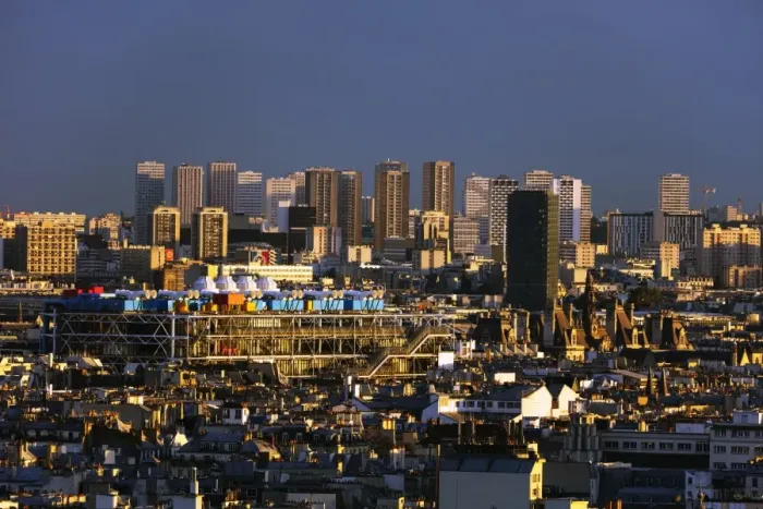 Framed Print : City skyline from Montmartre, Centre Georges Pompidou designed by Renzo Piano and Richard Rogers Framed Print : City skyline from Montmartre, Centre Georges Pompidou designed by Renzo Piano and Richard Rogers