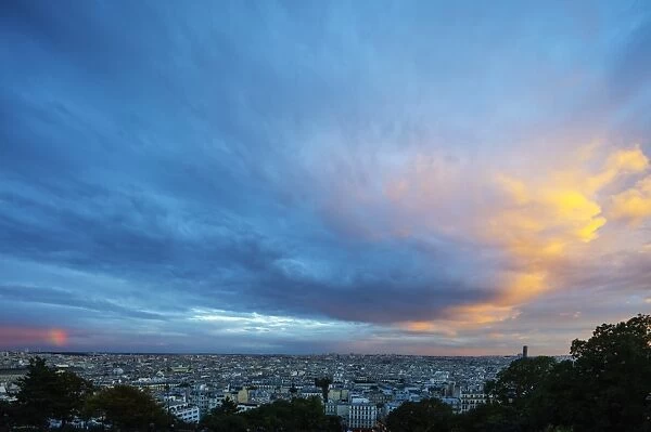 City skyline from Montmartre, Paris, France, Europe