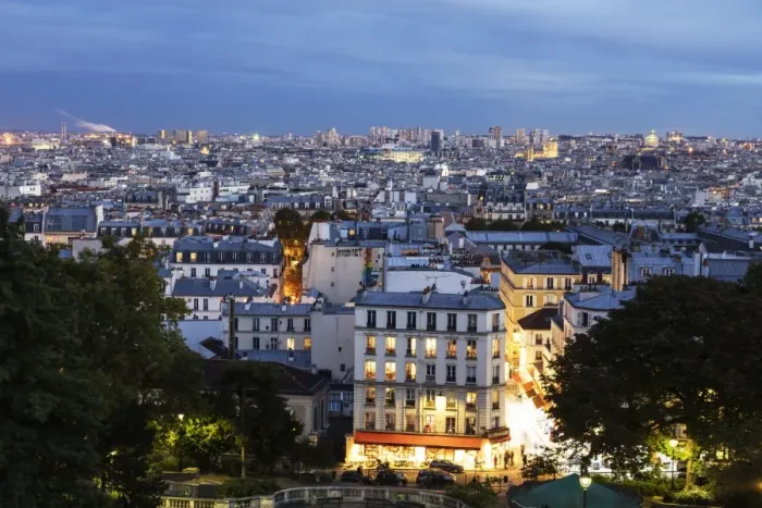 Framed Print : City skyline from Montmartre, Paris, France, Europe Framed Print : City skyline from Montmartre, Paris, France, Europe