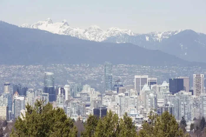 Framed Print : City skyline and mountains, Vancouver, British Columbia, Canada, North America Framed Print : City skyline and mountains, Vancouver, British Columbia, Canada, North America