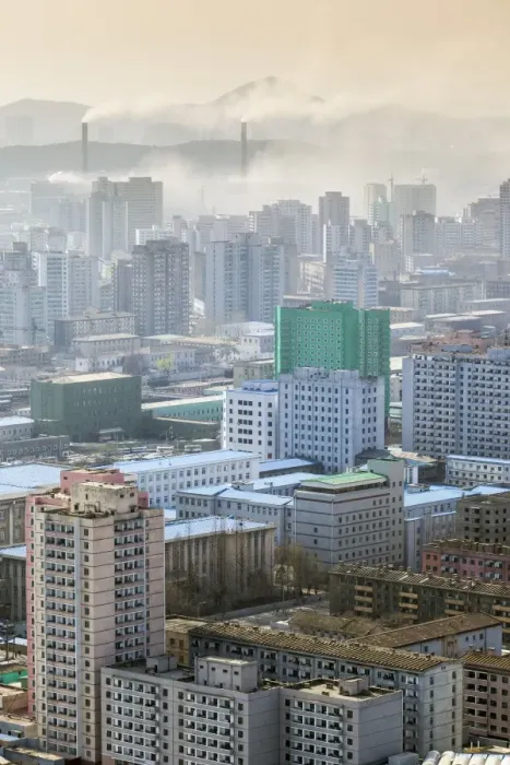 Framed Print : City skyline and pollution from coal fired power plants, Pyongyang, Democratic Peoples Republic of Korea (DPRK), North Korea, Asia Framed Print : City skyline and pollution from coal fired power plants, Pyongyang, Democratic Peoples Republic of Korea (DPRK), North Korea, Asia