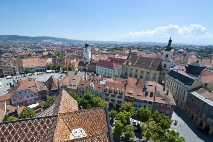 Framed Print : City skyline, Sibiu, Romania, Europe Framed Print : City skyline, Sibiu, Romania, Europe