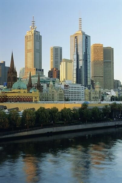 City skyline from Southgate, Melbourne, Victoria, Australia