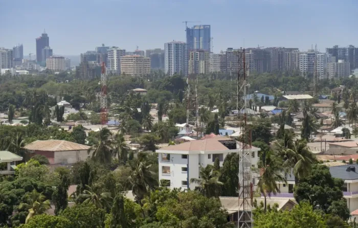 Framed Print : City skyline from suburbs, Dar es Salaam, Tanzania, East Africa, Africa Framed Print : City skyline from suburbs, Dar es Salaam, Tanzania, East Africa, Africa