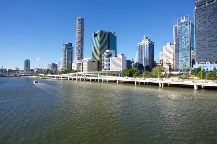Framed Print : City Skyline from Victoria Bridge, Brisbane, Queensland, Australia, Oceania Framed Print : City Skyline from Victoria Bridge, Brisbane, Queensland, Australia, Oceania