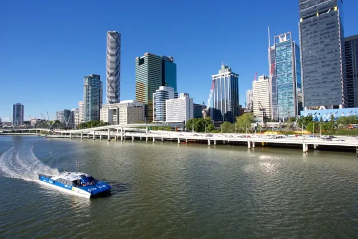 Framed Print : City Skyline from Victoria Bridge, Brisbane, Queensland, Australia, Oceania Framed Print : City Skyline from Victoria Bridge, Brisbane, Queensland, Australia, Oceania