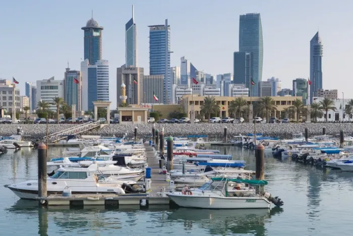 Framed Print : City skyline viewed from Souk Shark Mall and Kuwait harbour, Kuwait City, Kuwait, Middle East Framed Print : City skyline viewed from Souk Shark Mall and Kuwait harbour, Kuwait City, Kuwait, Middle East