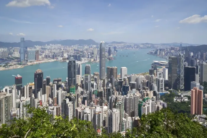 Framed Print : City skyline, viewed from Victoria Peak, Hong Kong, China, Asia Framed Print : City skyline, viewed from Victoria Peak, Hong Kong, China, Asia