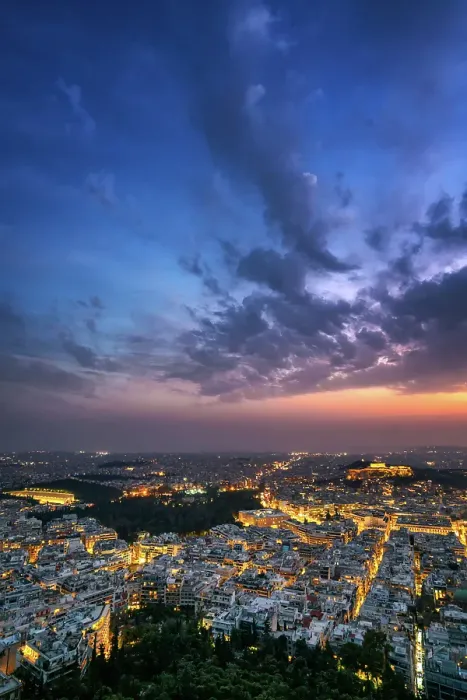 Framed Print : City at sunset with Parthenon and Acropolis seen from Lycabettus hill viewpoint, Athens, Greece Framed Print : City at sunset with Parthenon and Acropolis seen from Lycabettus hill viewpoint, Athens, Greece