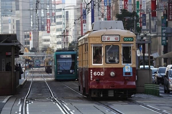 City tram, Hiroshima, Western Honshu, Japan, Asia