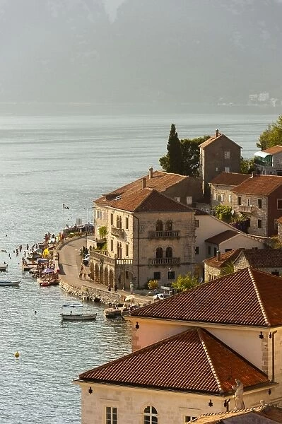 City view of Perast, Bay of Kotor, UNESCO World Heritage Site, Montenegro, Europe