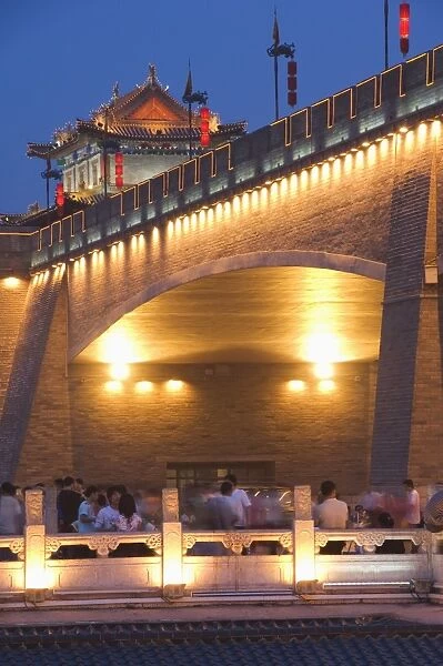 The City Wall and fortified watch tower built during the first reign of Hongwu the first emperor of the Ming dynasty, Xian City, Shaanxi Province