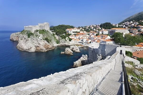 City wall and Fortress Bokar, Old Town, UNESCO World Heritage Site, Dubrovnik, Dalmatia, Croatia, Europe