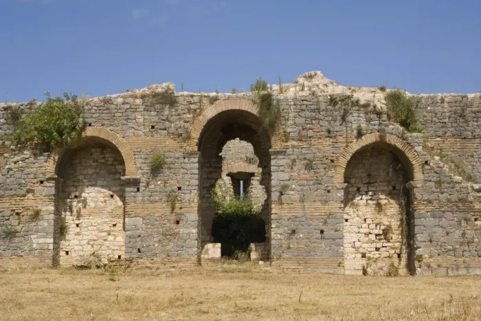 Framed Print : City wall, old Roman city of Nicopolis, Epiros, Greece, Europe
