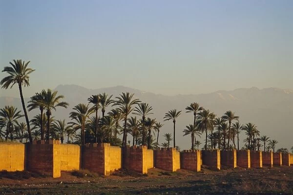 City walls and Atlas Mountains in the distance