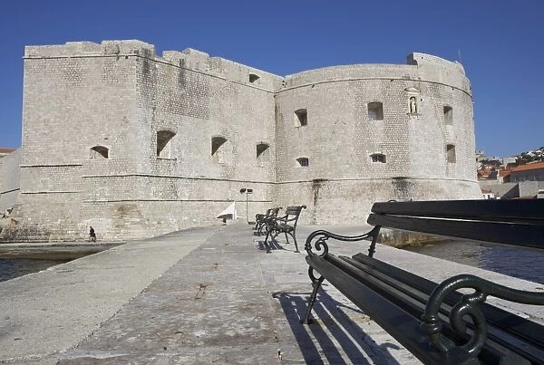 City walls in Dubrovnik, Dalmatia, Croatia, Europe