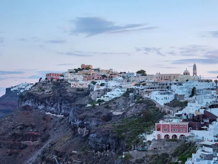 Framed Print : Cityscape of Fira at dawn, Santorini (Thira) Island, Cyclades, Greek Islands, Greece, Europe Framed Print : Cityscape of Fira at dawn, Santorini (Thira) Island, Cyclades, Greek Islands, Greece, Europe