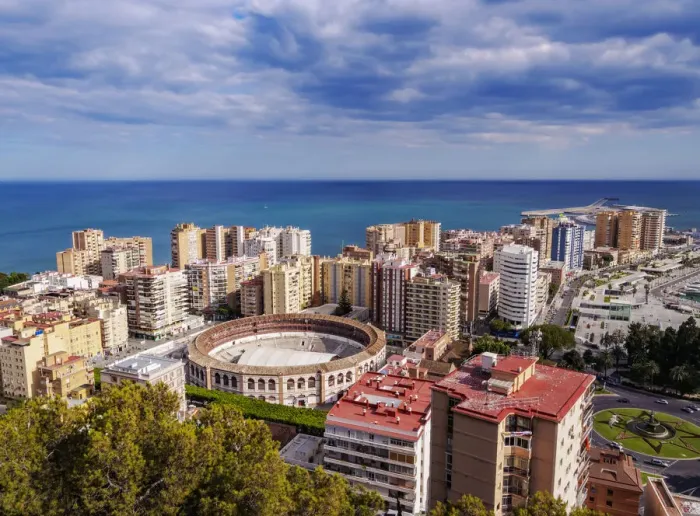 Framed Print : Cityscape with the Malagueta Bullring Stadium, Malaga, Andalusia, Spain, Europe Framed Print : Cityscape with the Malagueta Bullring Stadium, Malaga, Andalusia, Spain, Europe