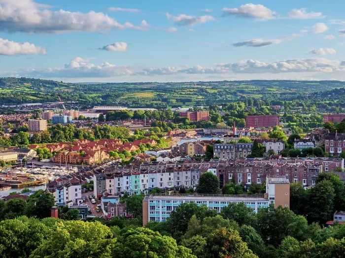 Framed Print : Cityscape seen from Cabot Tower in Brandon Hill Park, Bristol, England, United Kingdom, Europe Framed Print : Cityscape seen from Cabot Tower in Brandon Hill Park, Bristol, England, United Kingdom, Europe