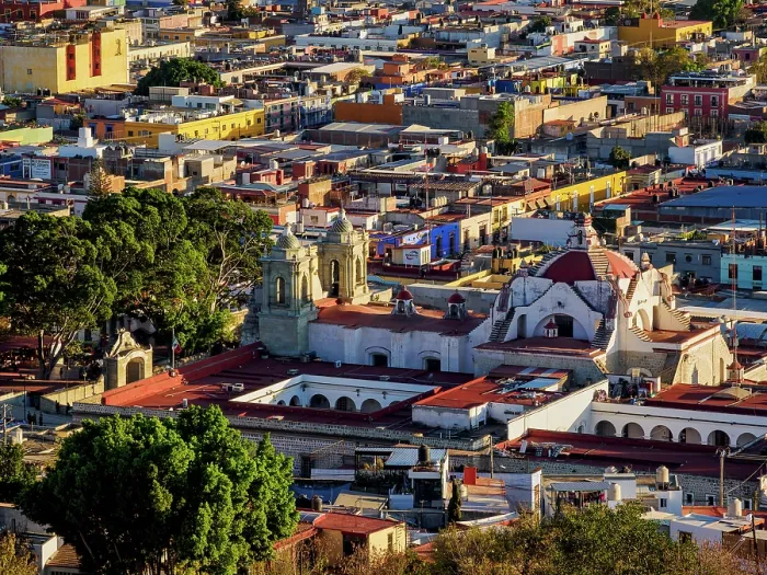 Framed Print : Cityscape seen from Cerro del Fortin at sunset, Oaxaca de Juarez, Oaxaca State, Mexico Framed Print : Cityscape seen from Cerro del Fortin at sunset, Oaxaca de Juarez, Oaxaca State, Mexico