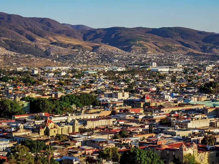Framed Print : Cityscape seen from Cerro del Fortin at sunset, Oaxaca de Juarez, Oaxaca State, Mexico Framed Print : Cityscape seen from Cerro del Fortin at sunset, Oaxaca de Juarez, Oaxaca State, Mexico