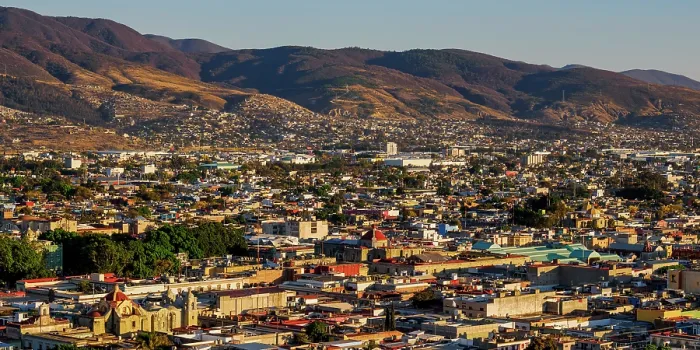 Framed Print : Cityscape seen from Cerro del Fortin at sunset, Oaxaca de Juarez, Oaxaca State, Mexico Framed Print : Cityscape seen from Cerro del Fortin at sunset, Oaxaca de Juarez, Oaxaca State, Mexico