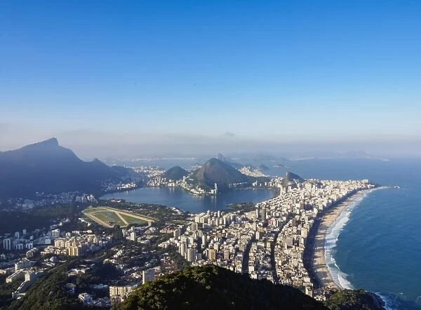 Cityscape seen from the Dois Irmaos Mountain, Rio de Janeiro, Brazil, South America