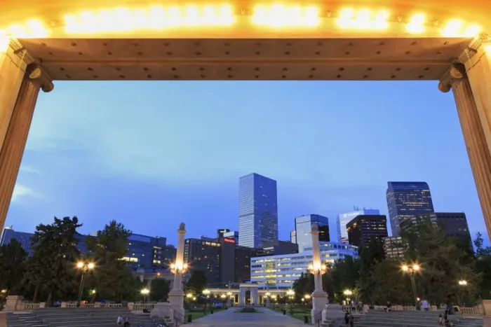 Framed Print : Civic Center Park and skyline, Denver, Colorado, United States of America, North America Framed Print : Civic Center Park and skyline, Denver, Colorado, United States of America, North America